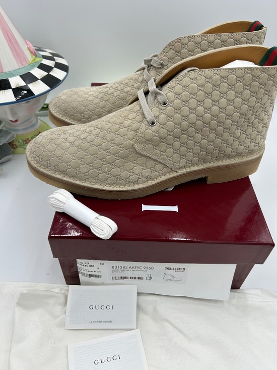 Men’s Gucci GG Suede Ankle Desert Boots.  Size 11.  Made in Italy. main image 5